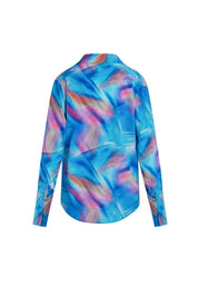 Catherine Gee Daria French Cuff Silk Blouse - Blue Prism