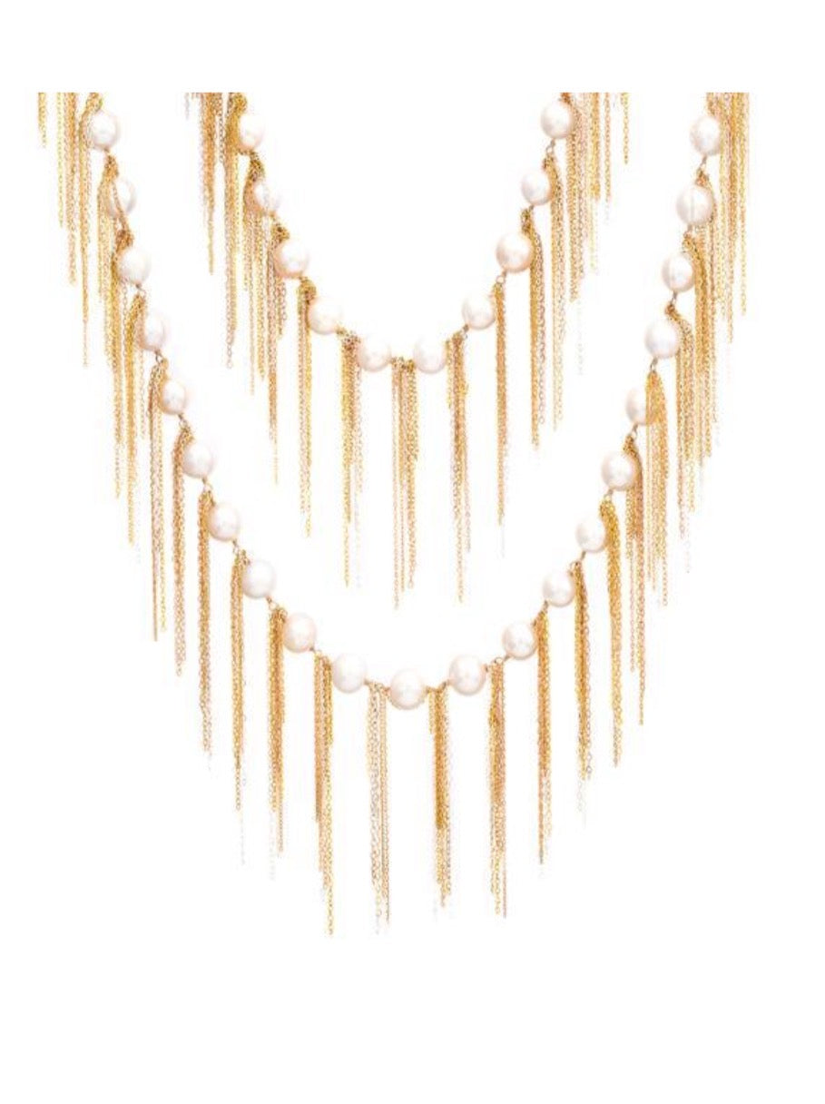 Samira 13 Necklace white pearls