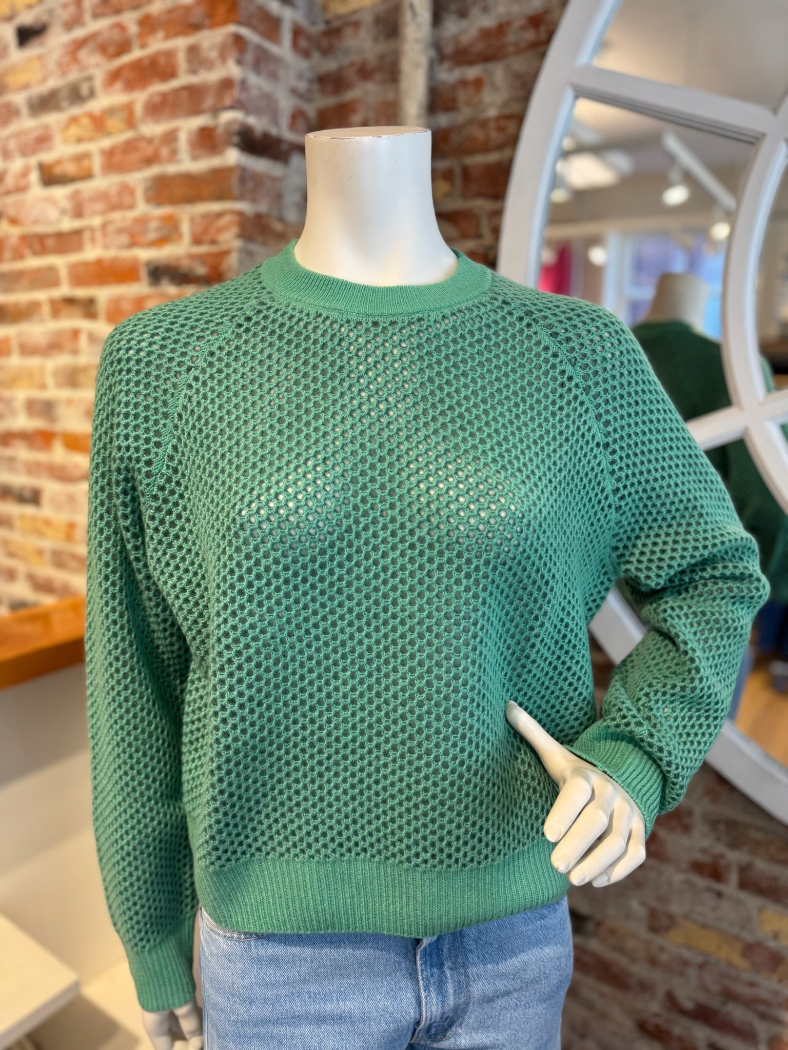 White + Warren Cashmere Mesh Sweatshirt