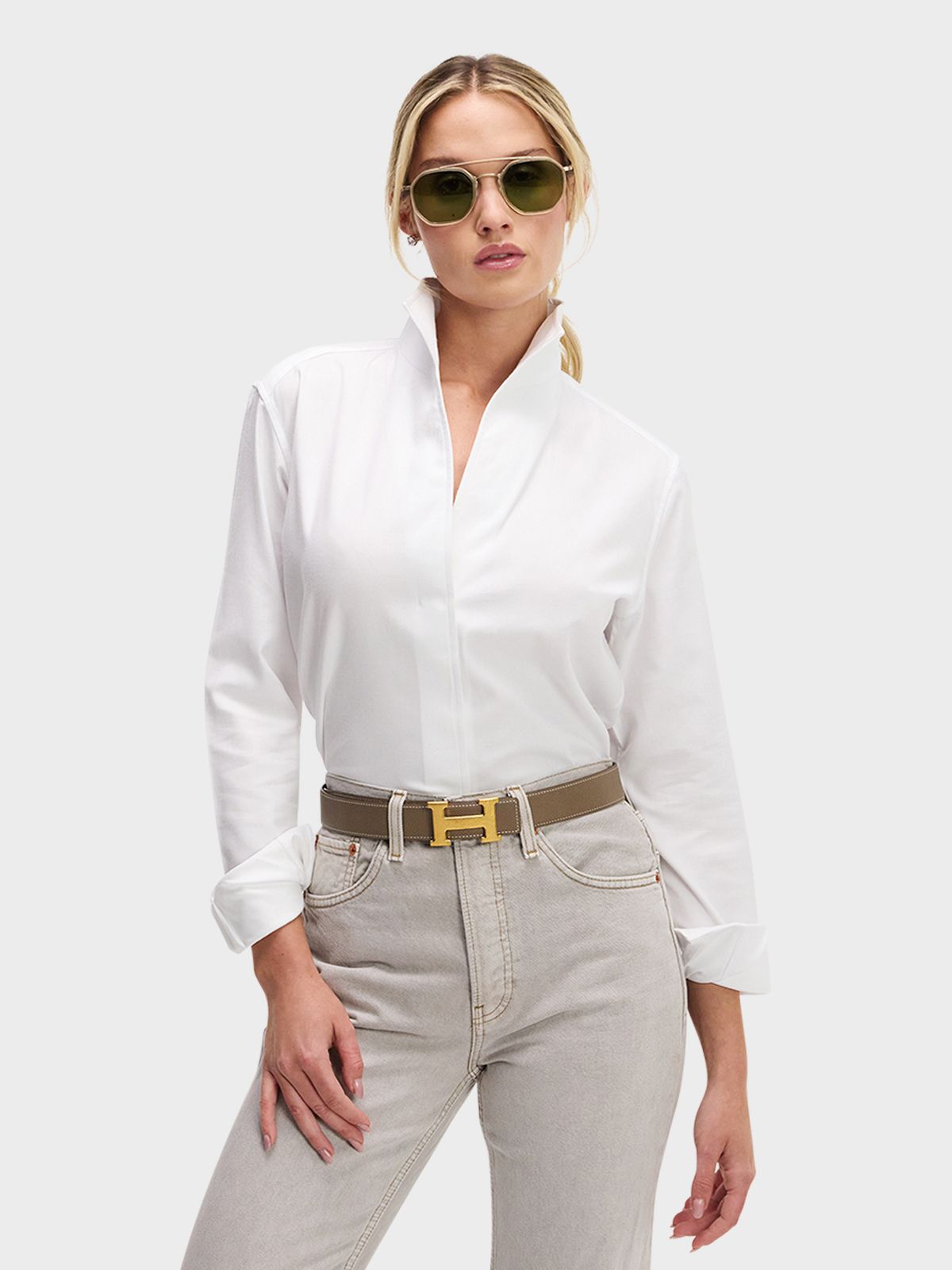 Sarah Alexandra Signature Shirt in Snow Angel