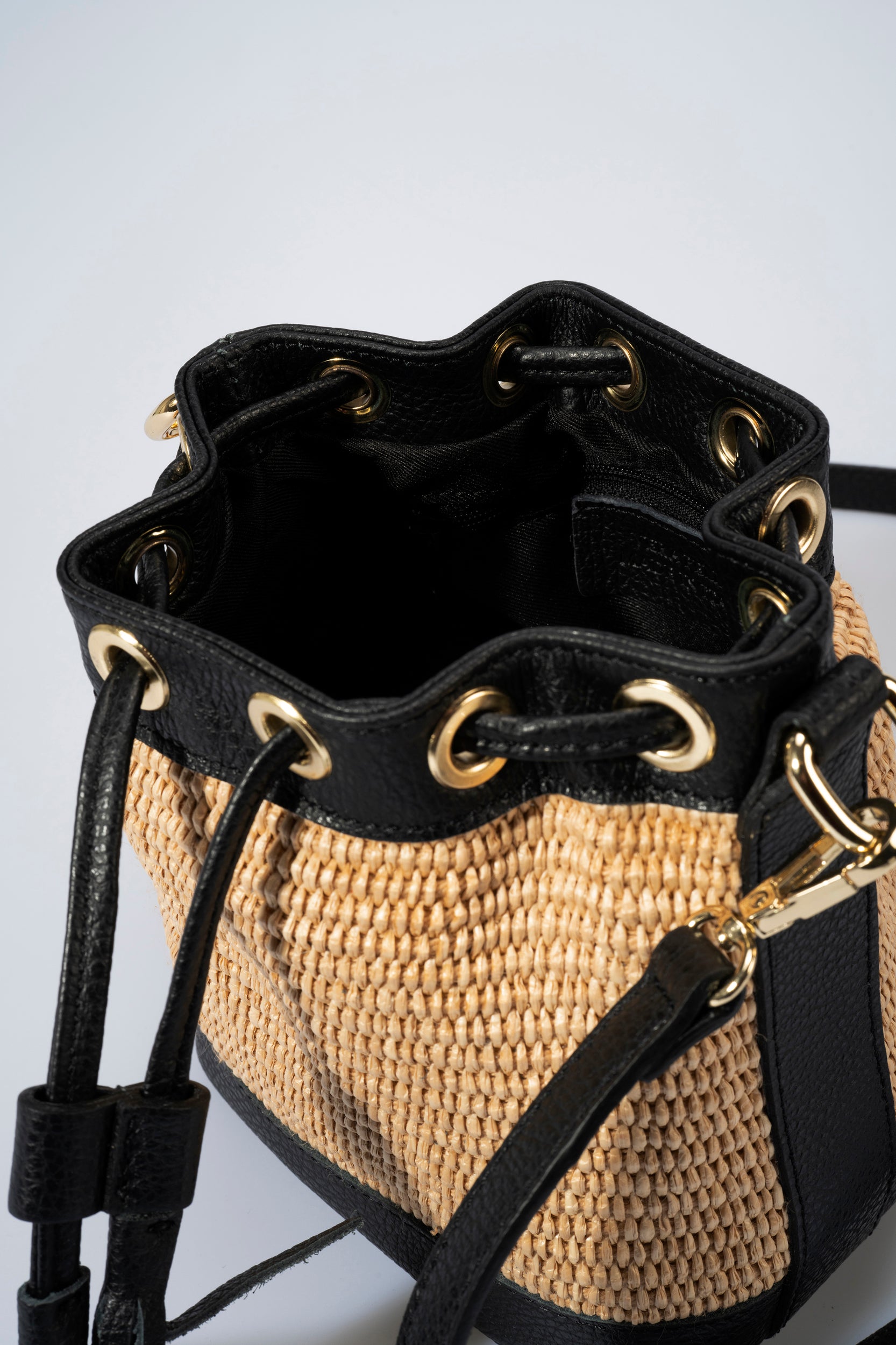 The Capri Raffia Bucket Crossbody