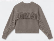 White + Warren Cashmere Blend Luxe Fringe Crew