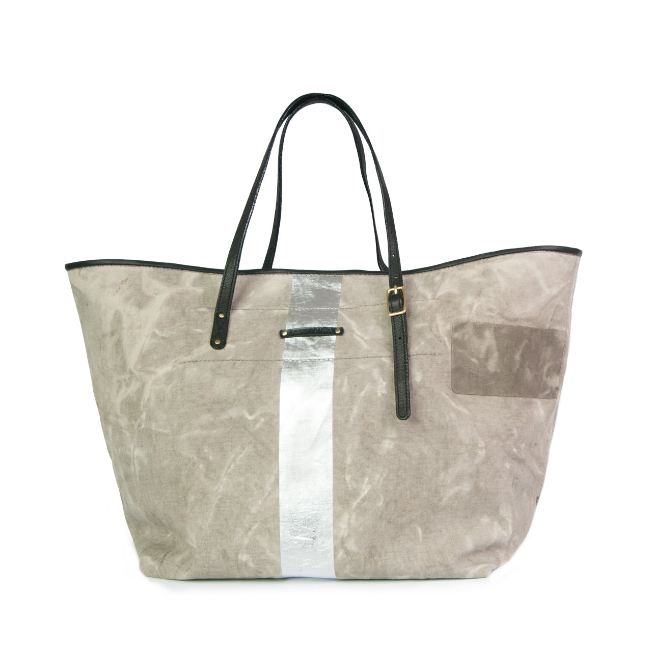 Kempton Silver Stripe Canvas Urban Beach Tote