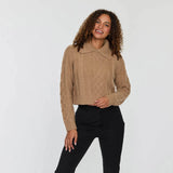 Cashmere Project Removable Collar Cable Crop Polo