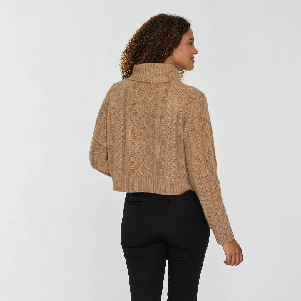 Cashmere Project Removable Collar Cable Crop Polo