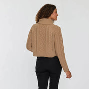 Cashmere Project Removable Collar Cable Crop Polo