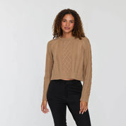 Cashmere Project Removable Collar Cable Crop Polo