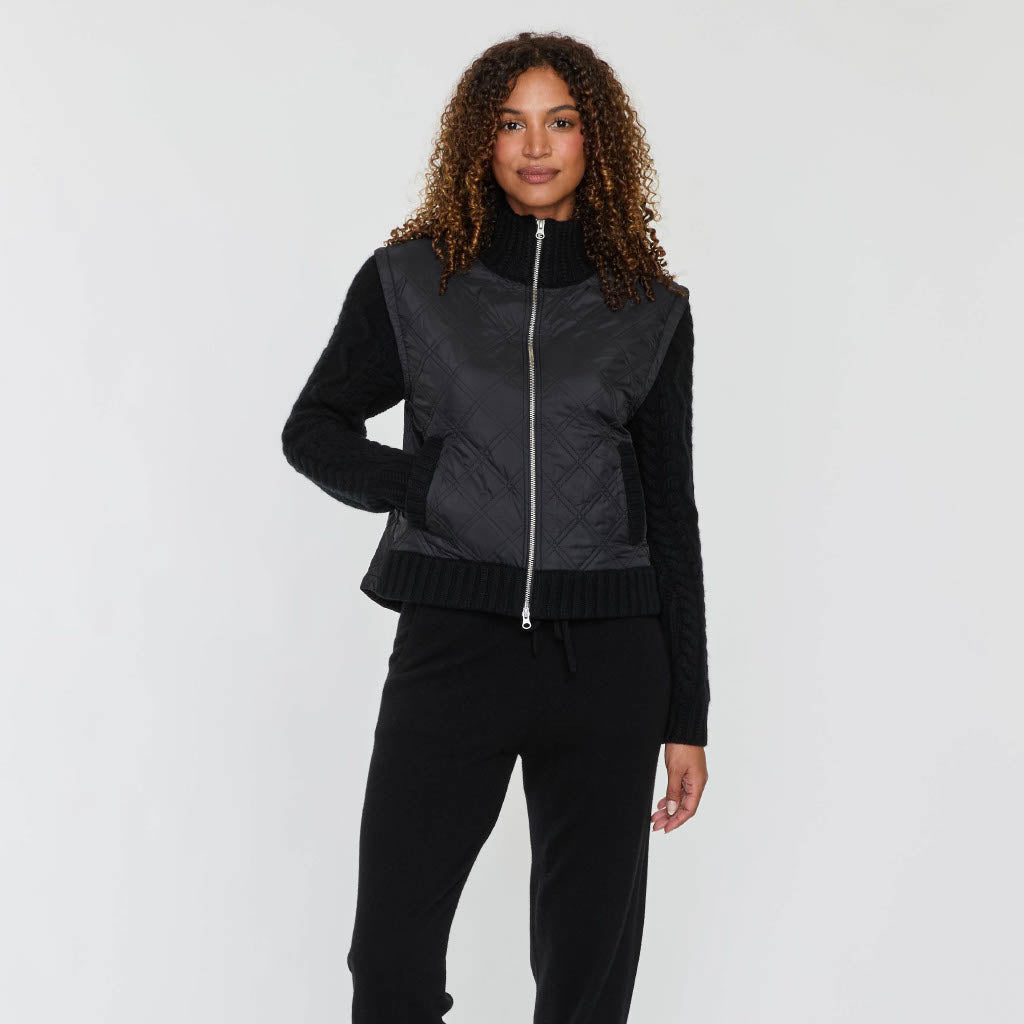 Cashmere Project Mixed Media Zip Jacket