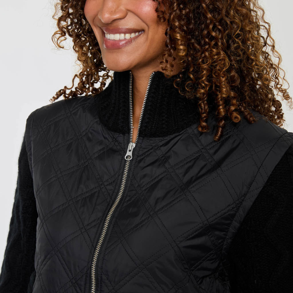 Cashmere Project Mixed Media Zip Jacket