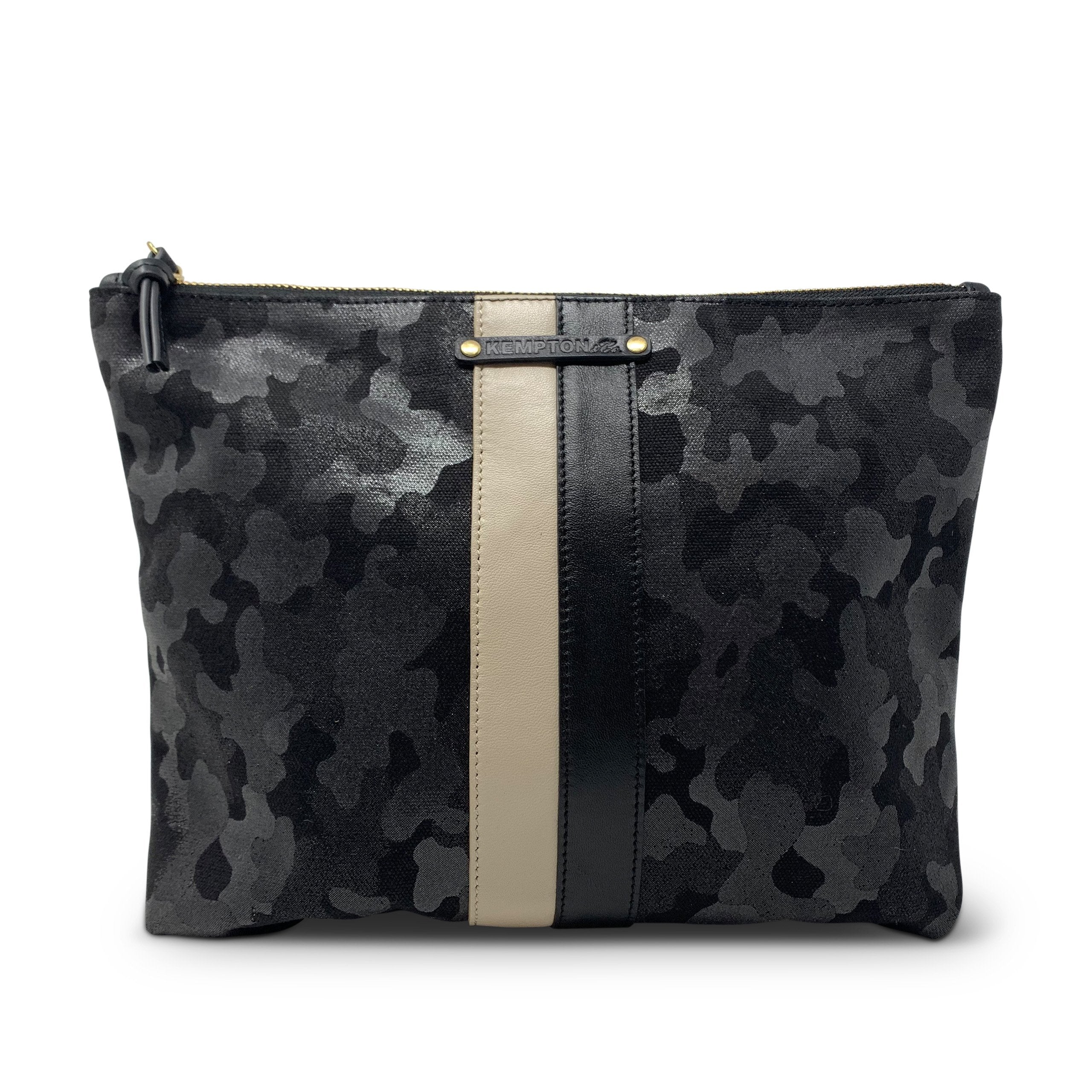 Kempton Black Canvas Camo Pouch