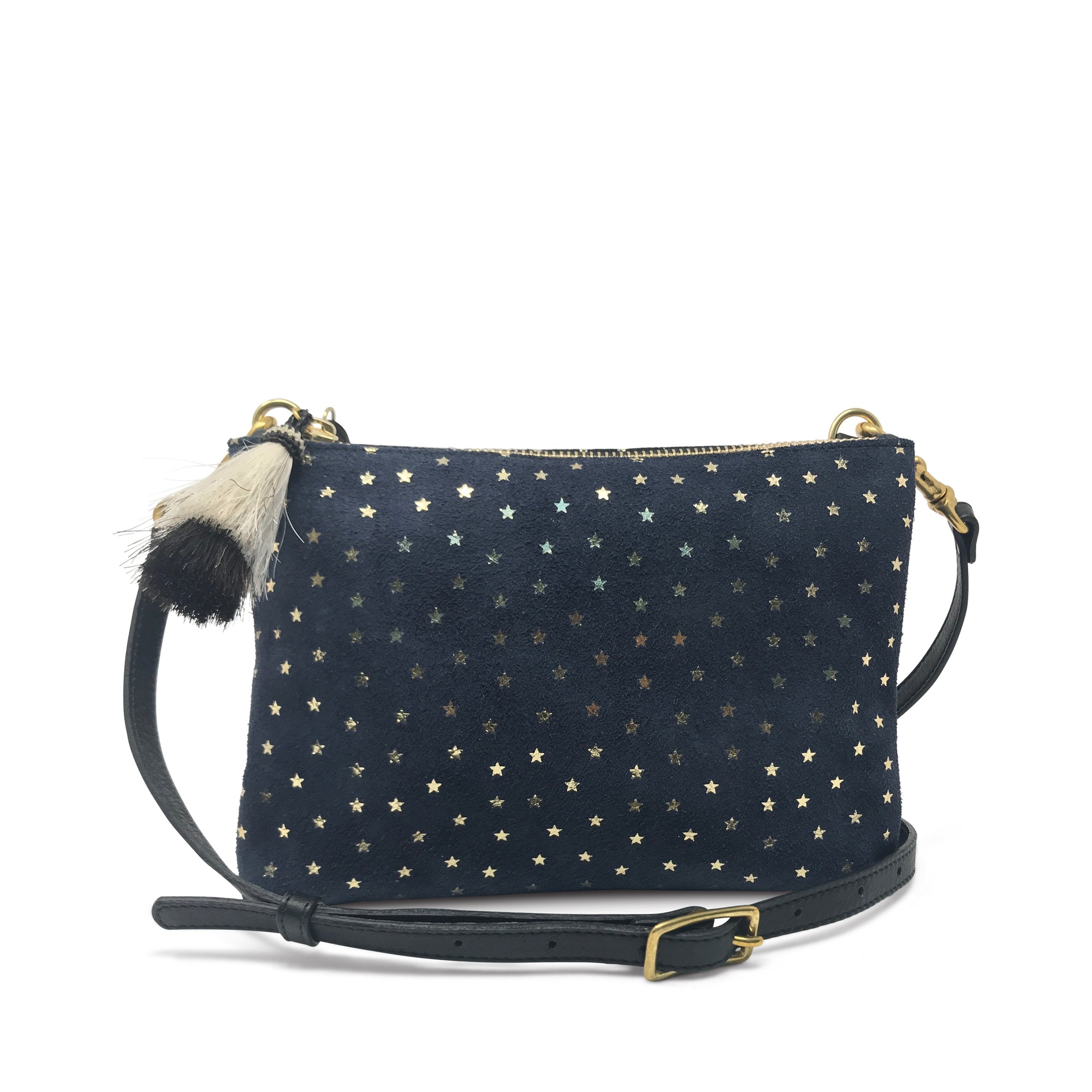 Kempton & Co Nottingham Double Zip Crossbody in Navy Stars