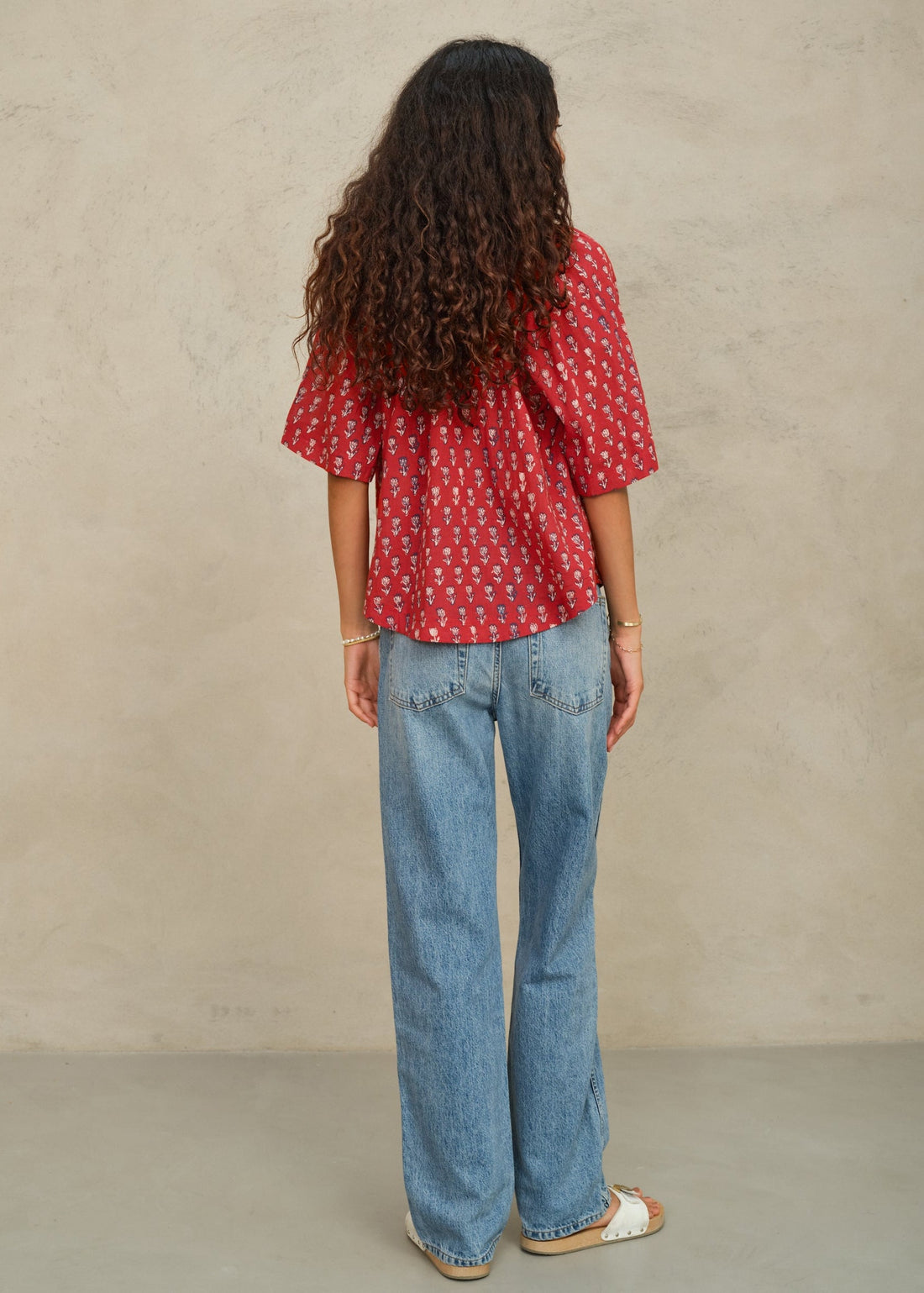 M.A.B.E. Ari Print Short Sleeve Top