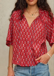 M.A.B.E. Ari Print Short Sleeve Top