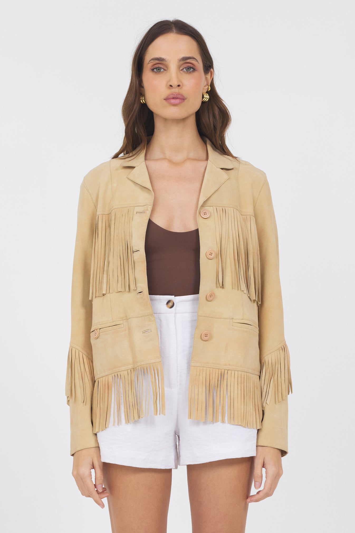 Jakett Annie Distressed Suede Jacket