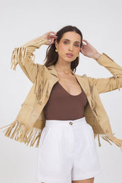 Jakett Annie Distressed Suede Jacket