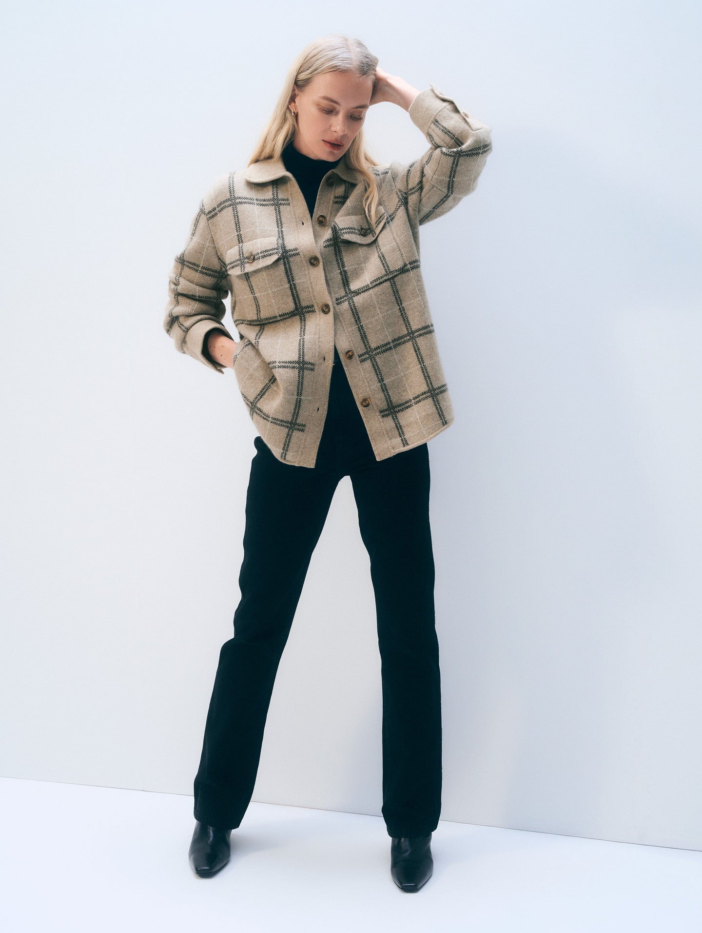 White & Warren Cashmere Luxe Button Down Shacket