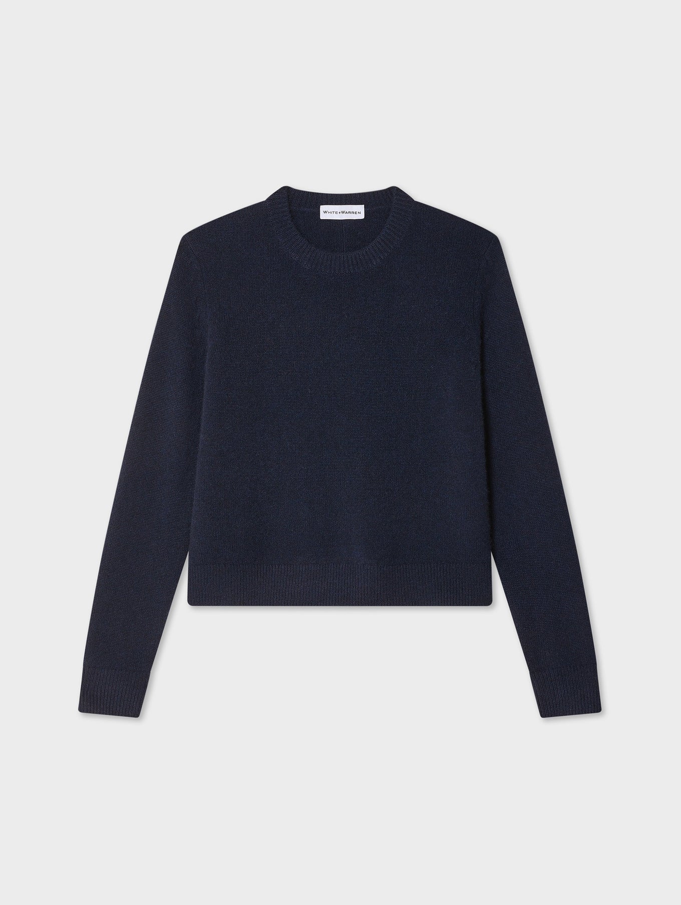 White + Warren Cashmere Rib Trim Crewneck