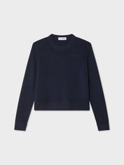 White + Warren Cashmere Rib Trim Crewneck