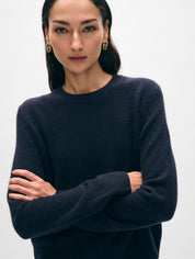 White + Warren Cashmere Rib Trim Crewneck