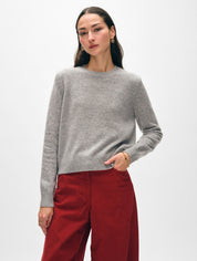White + Warren Cashmere Rib Trim Crewneck