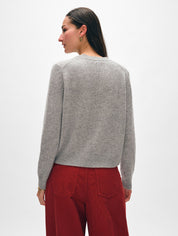 White + Warren Cashmere Rib Trim Crewneck