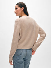 White + Warren Cashmere Blend Horse Embroidered Crewneck
