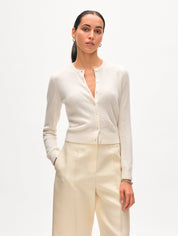 White + Warren Cashmere Crewneck Cardigan
