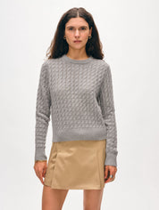 White + Warren Cashmere Cable Crewneck