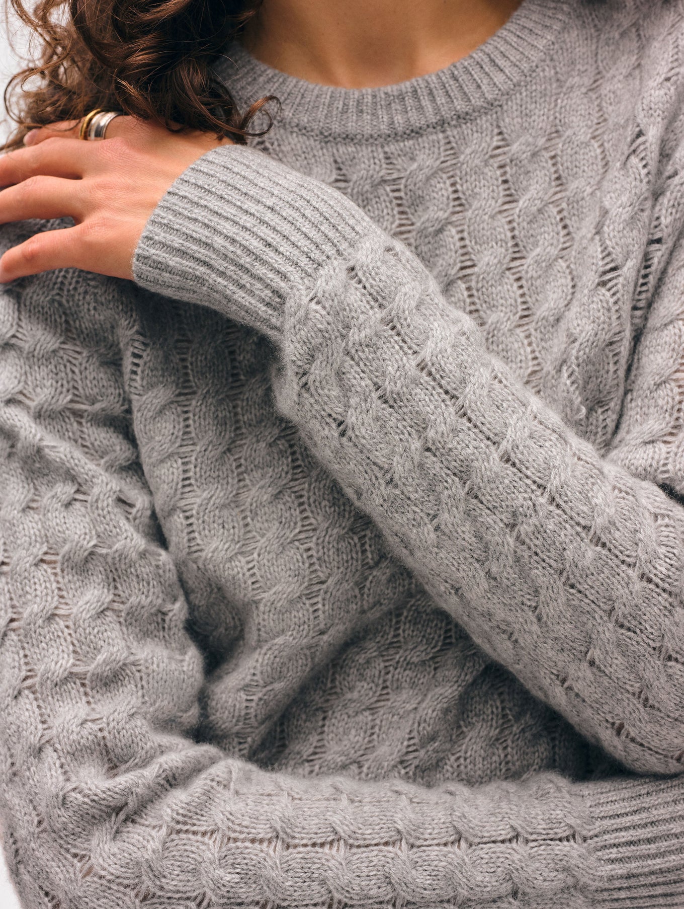 White + Warren Cashmere Cable Crewneck