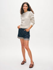 White + Warren Cashmere Cable Crewneck