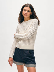 White + Warren Cashmere Cable Crewneck
