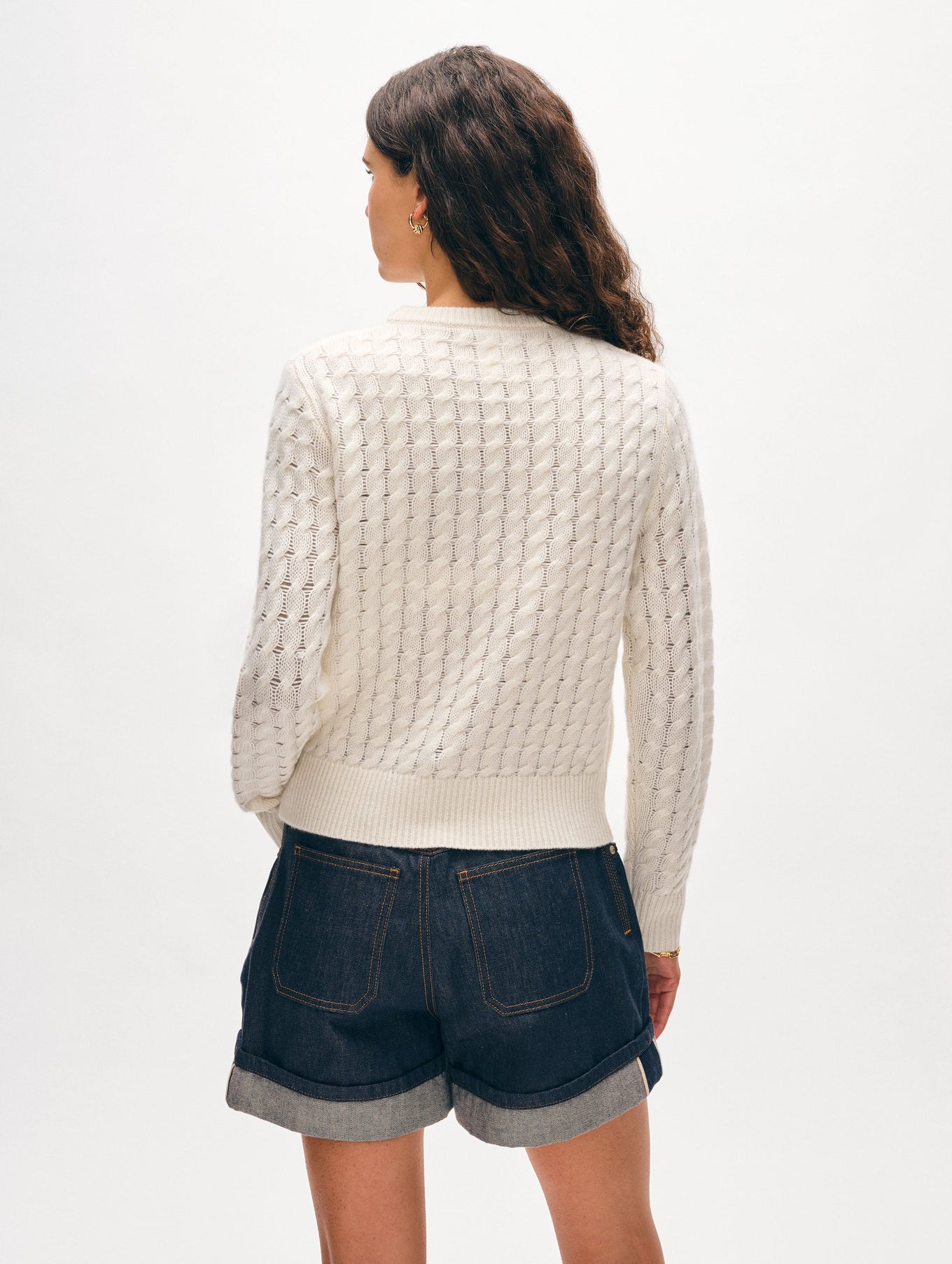 White + Warren Cashmere Cable Crewneck
