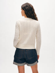 White + Warren Cashmere Cable Crewneck