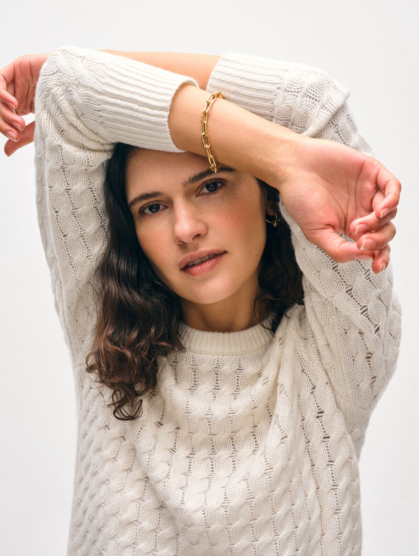 White + Warren Cashmere Cable Crewneck