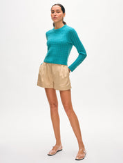 White + Warren Cashmere Cable Crewneck