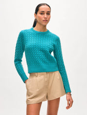 White + Warren Cashmere Cable Crewneck
