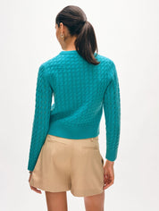 White + Warren Cashmere Cable Crewneck