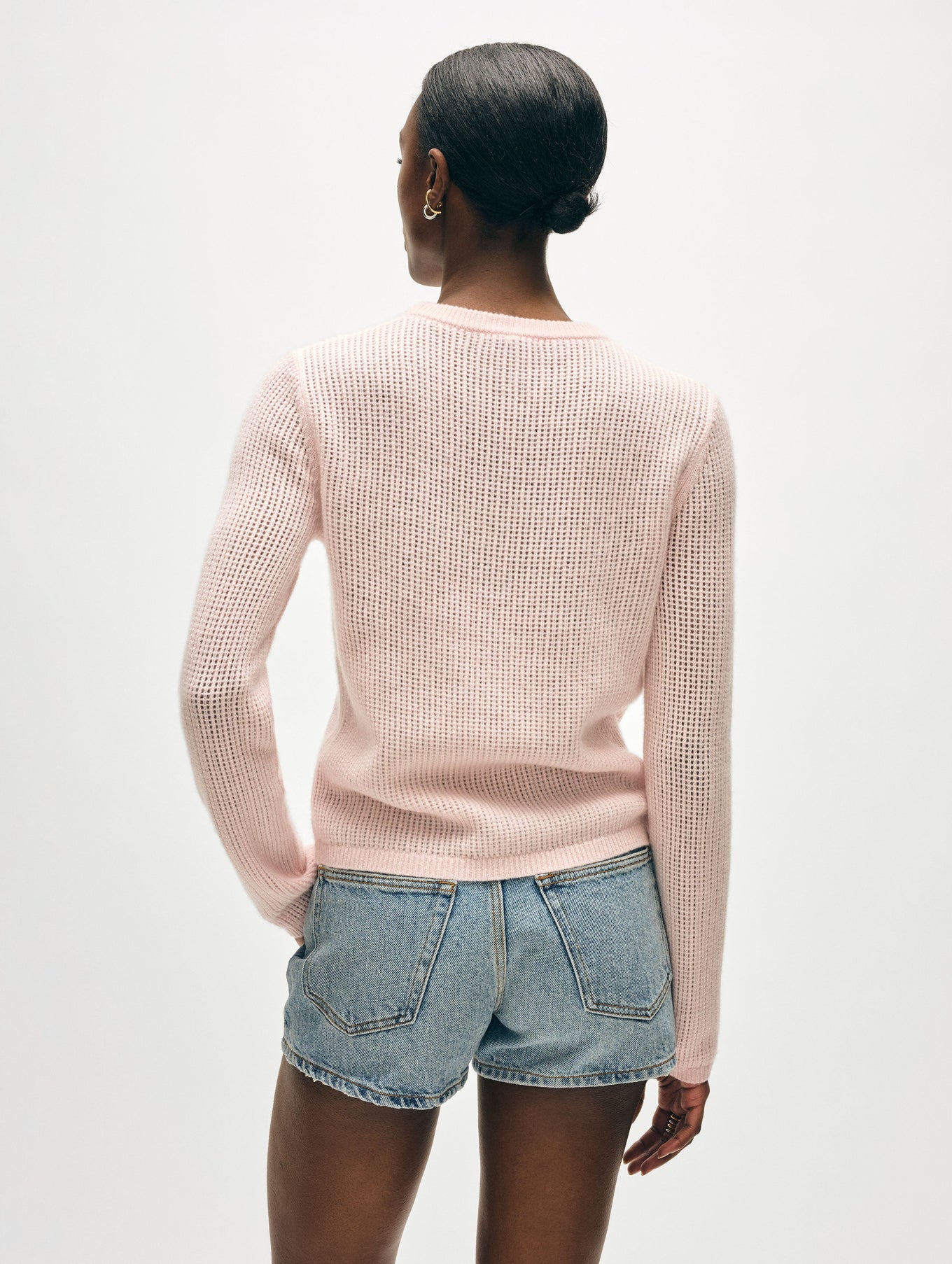 White + Warren Waffle Mesh Crew