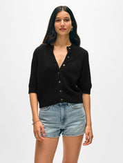 White + Warren Cashmere Elbow Sleeve Cardigan