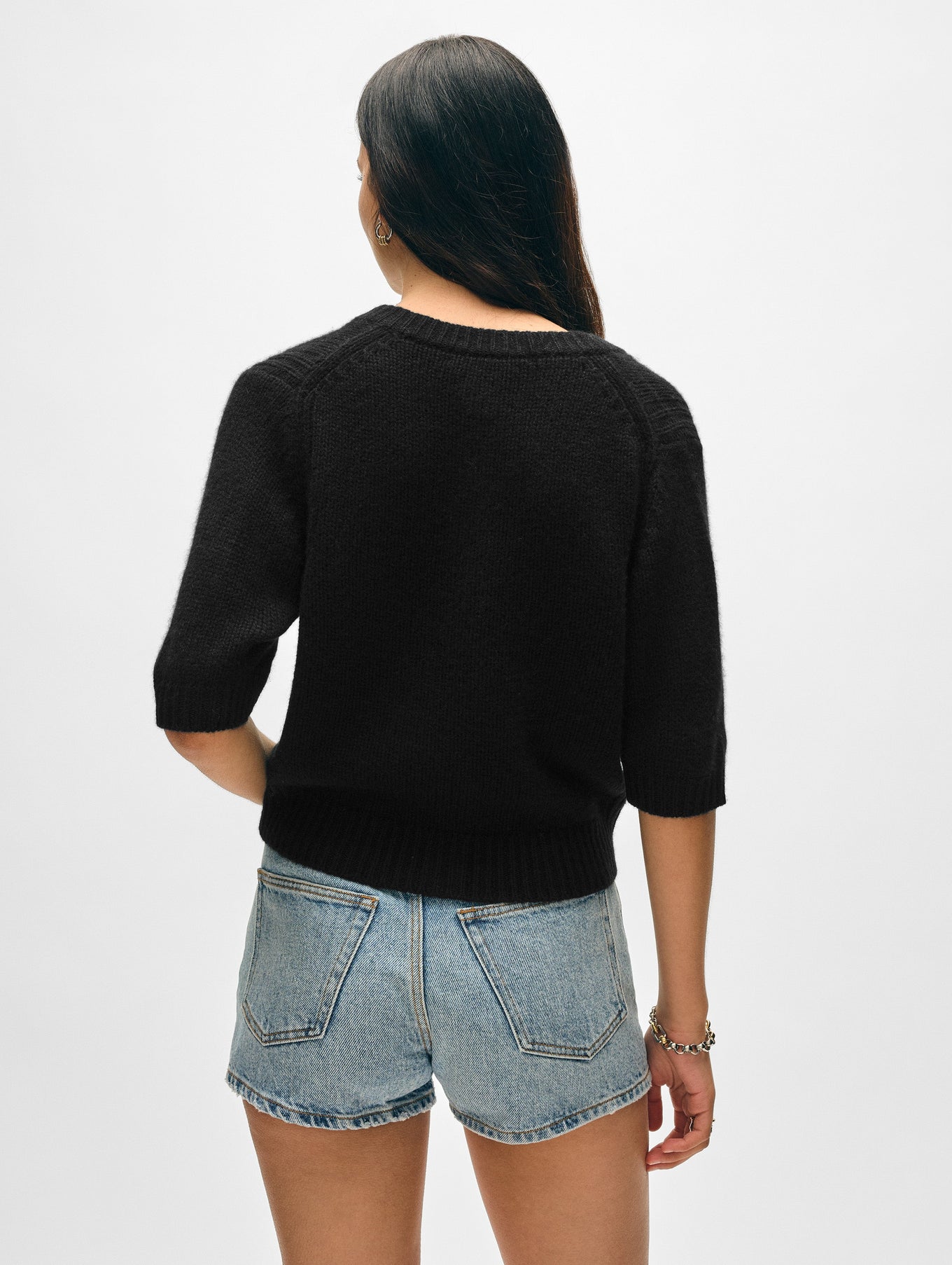 White + Warren Cashmere Elbow Sleeve Cardigan