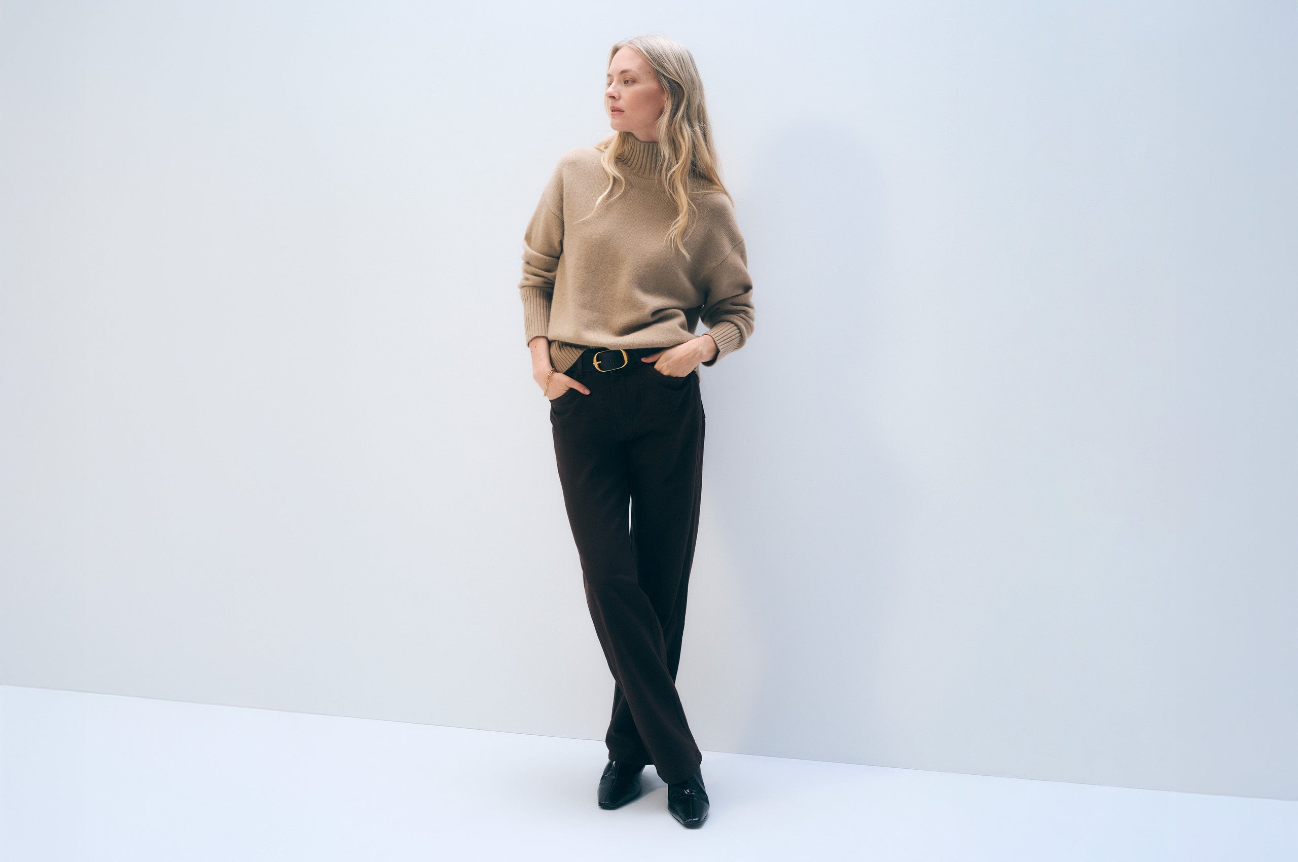 White + Warren Cashmere Oversized Standneck