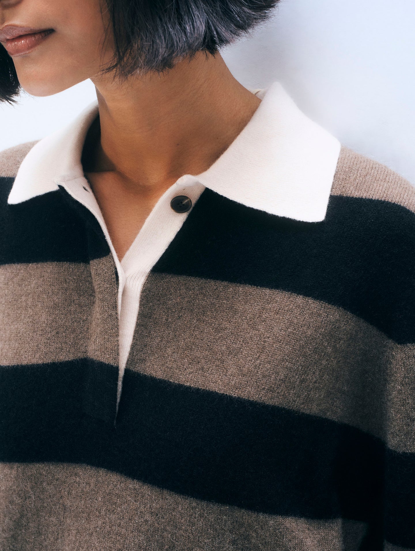 White + Warren Cashmere Rugby Stripe Polo