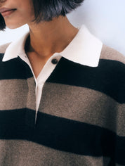 White + Warren Cashmere Rugby Stripe Polo