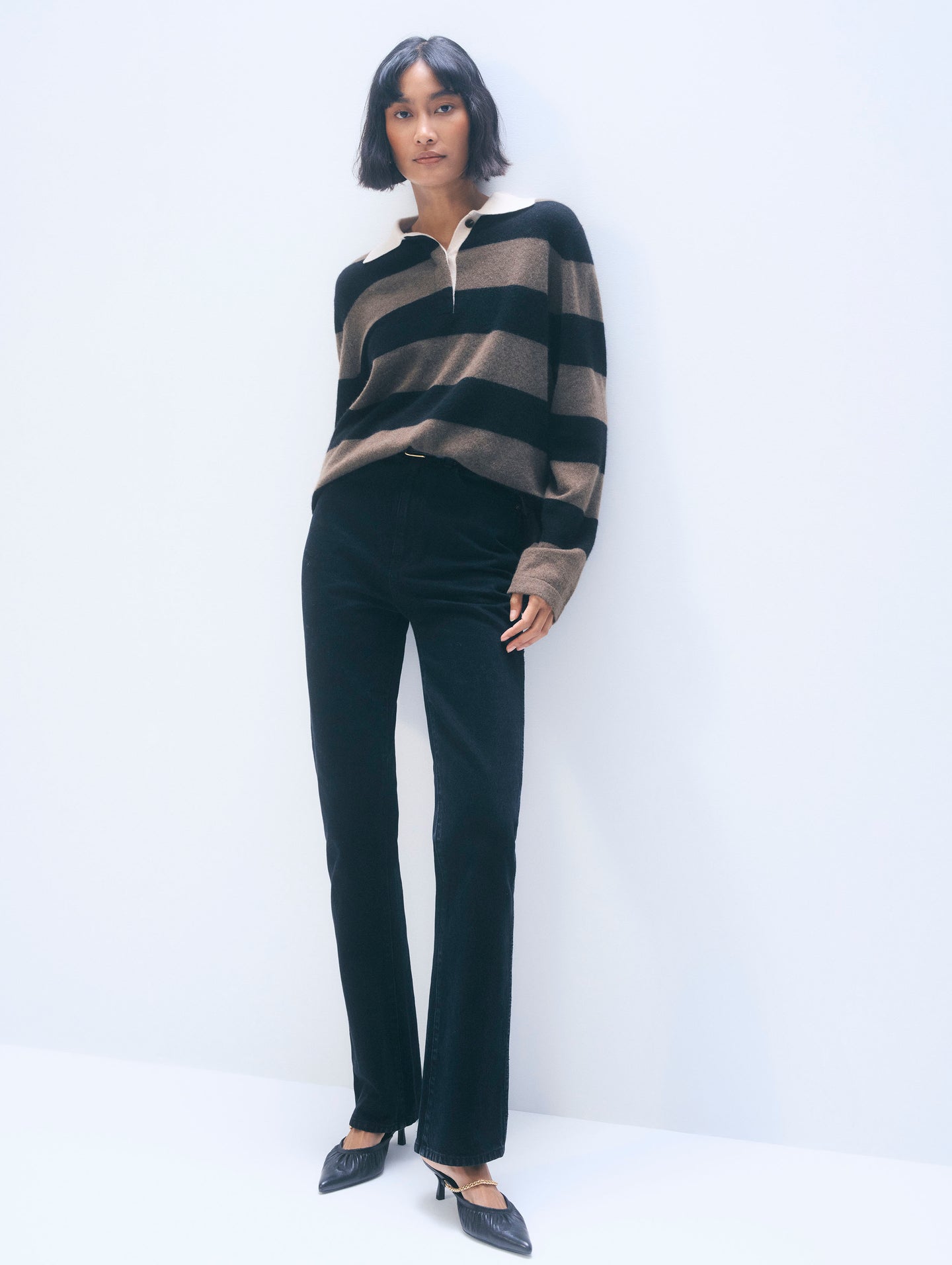 White + Warren Cashmere Rugby Stripe Polo