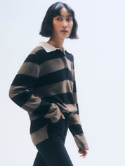 White + Warren Cashmere Rugby Stripe Polo