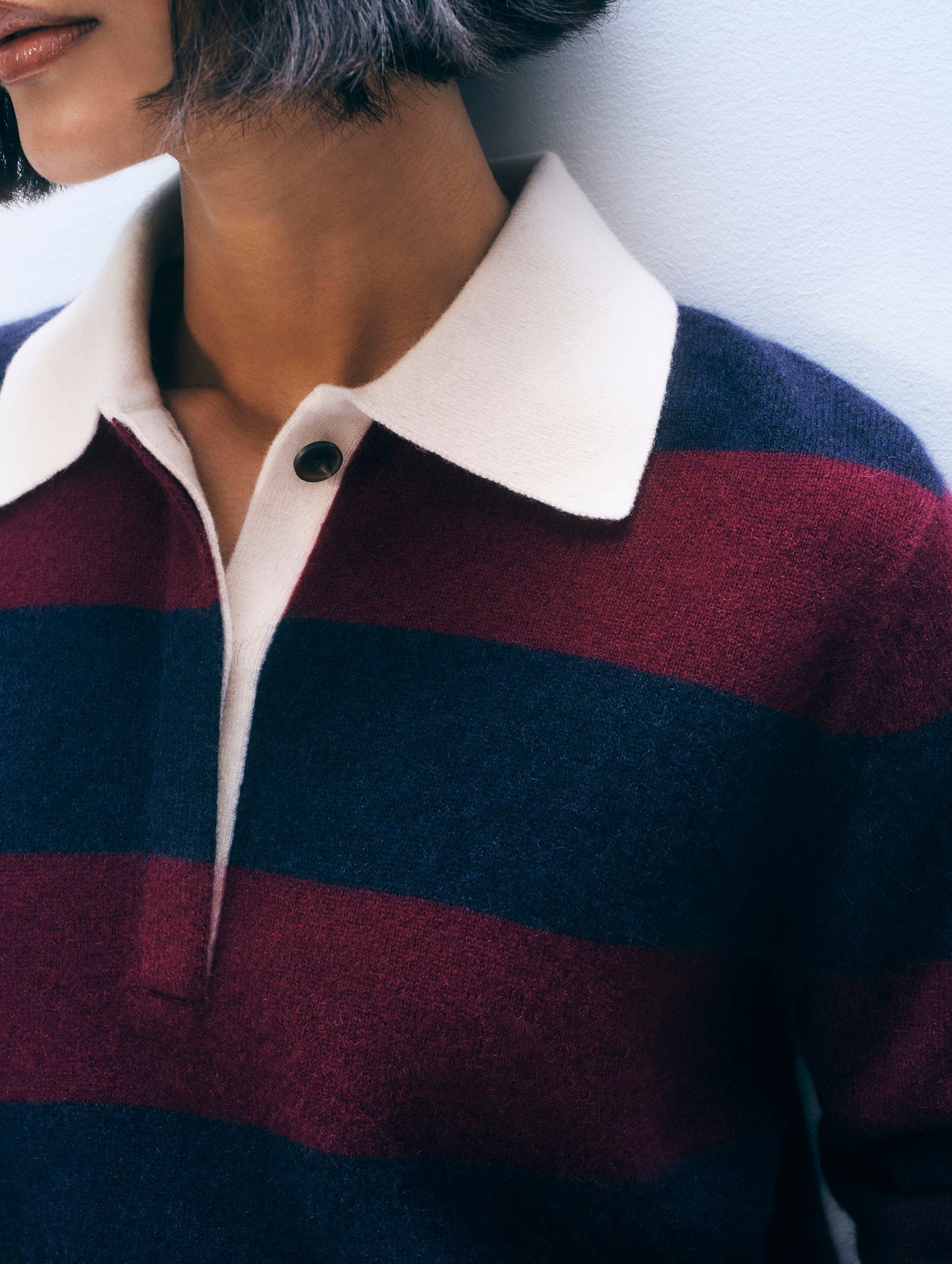 White + Warren Cashmere Rugby Stripe Polo