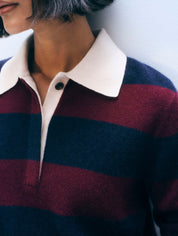 White + Warren Cashmere Rugby Stripe Polo