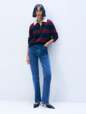 White + Warren Cashmere Rugby Stripe Polo