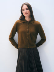 White + Warren Cashmere Collared Cardigan