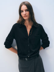 White + Warren Cashmere Button Shirt